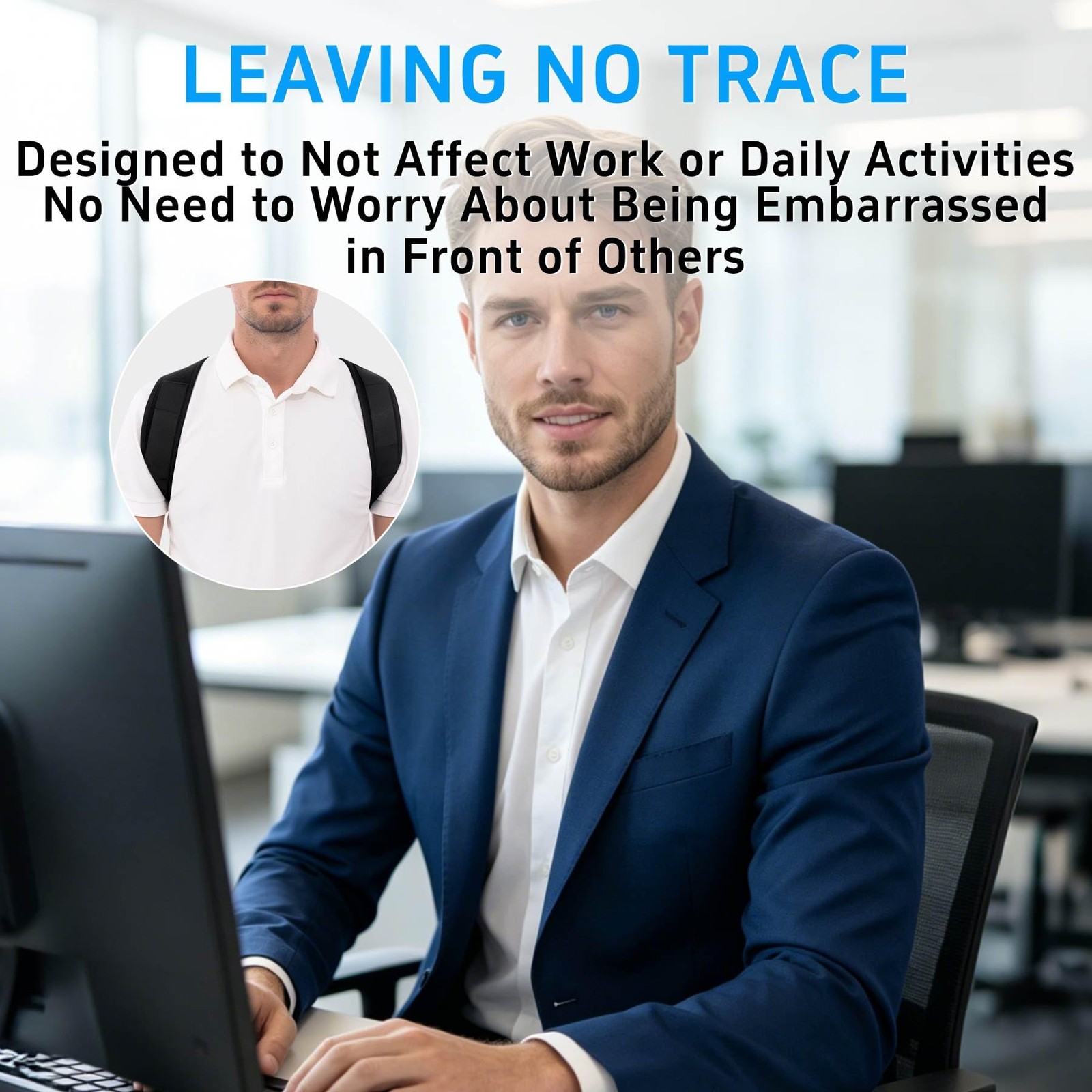 Ycctvar Back Brace Posture Corrector for Women Men XX-Large/XXX-Large, Black