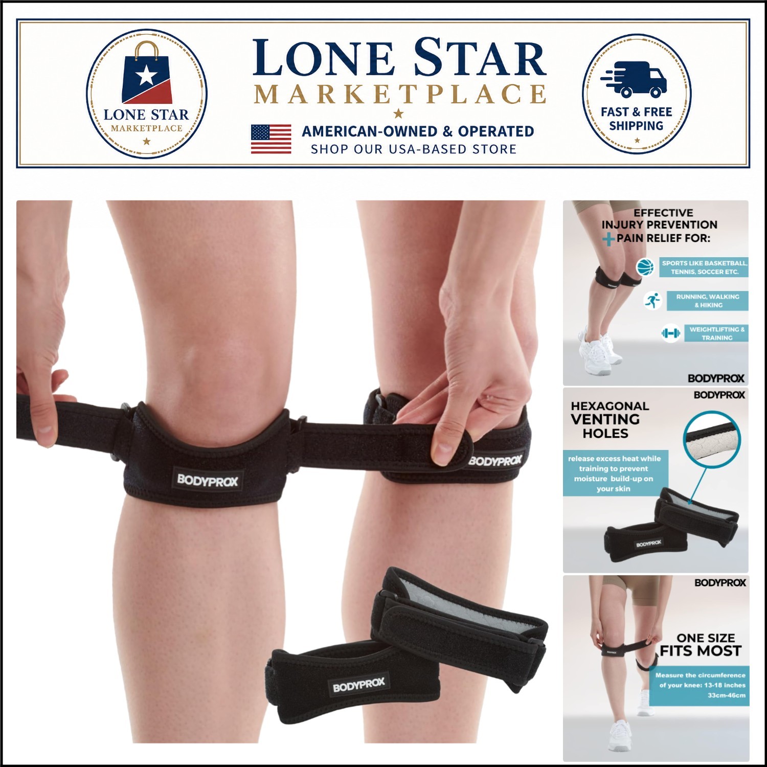 High-Quality Patella Tendon Strap – Breathable 2 Pack for Enhanced Stability