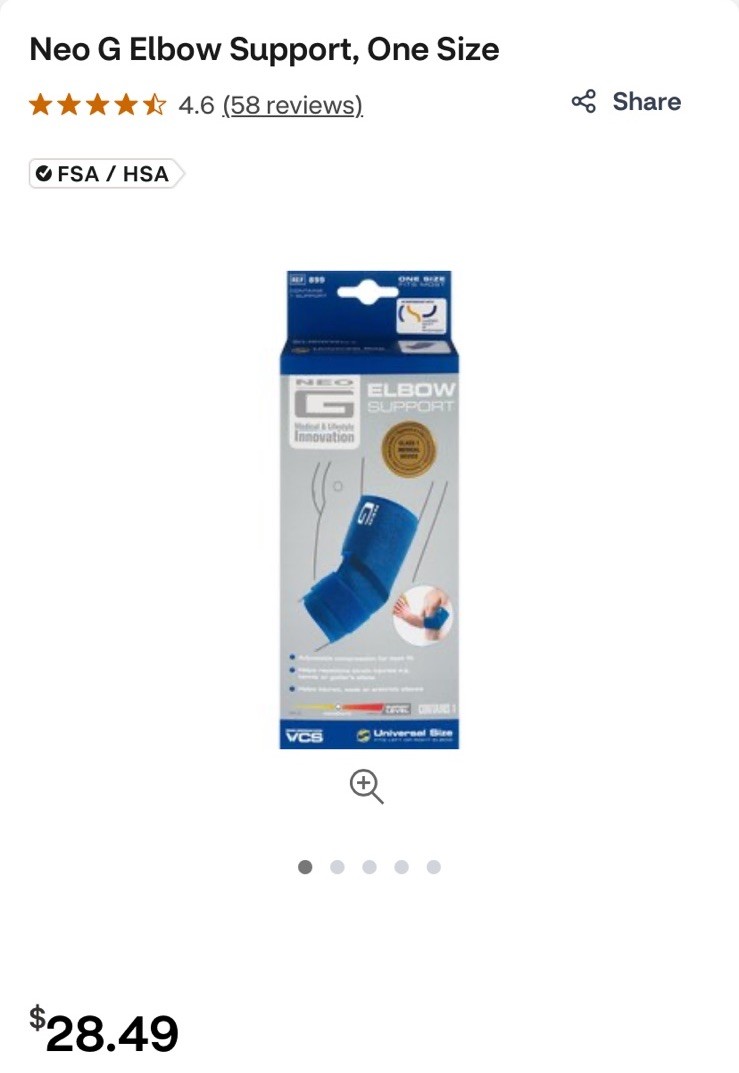 Neo G Elbow Support Brace – Class 1 Medical Device Adjustable Support Arthritis