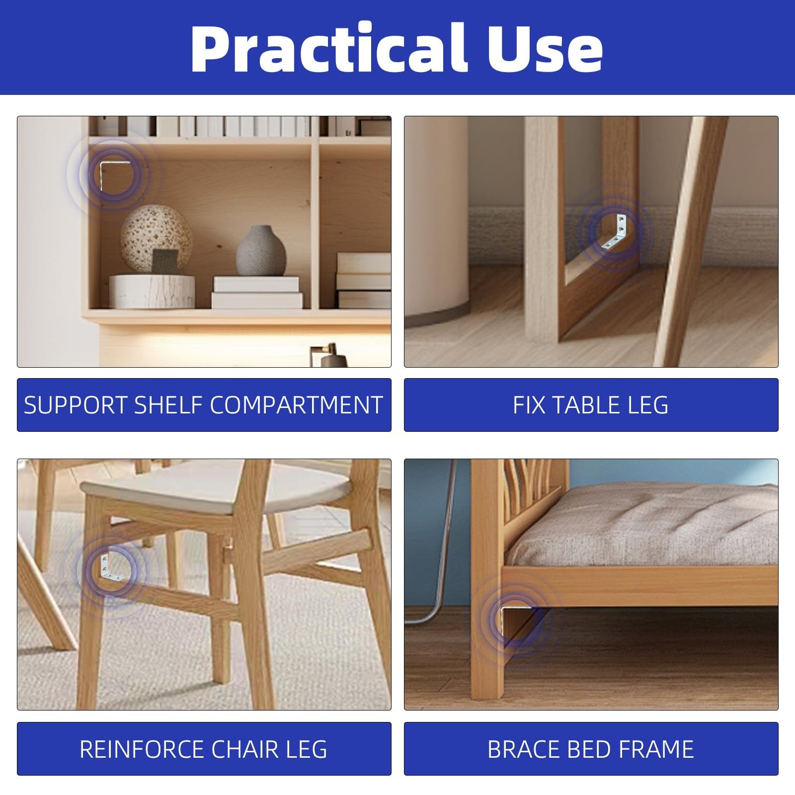 40 Pack L Bracket Corner Braces – 1.5″ Steel Right Angle Brackets for Wood Shelv