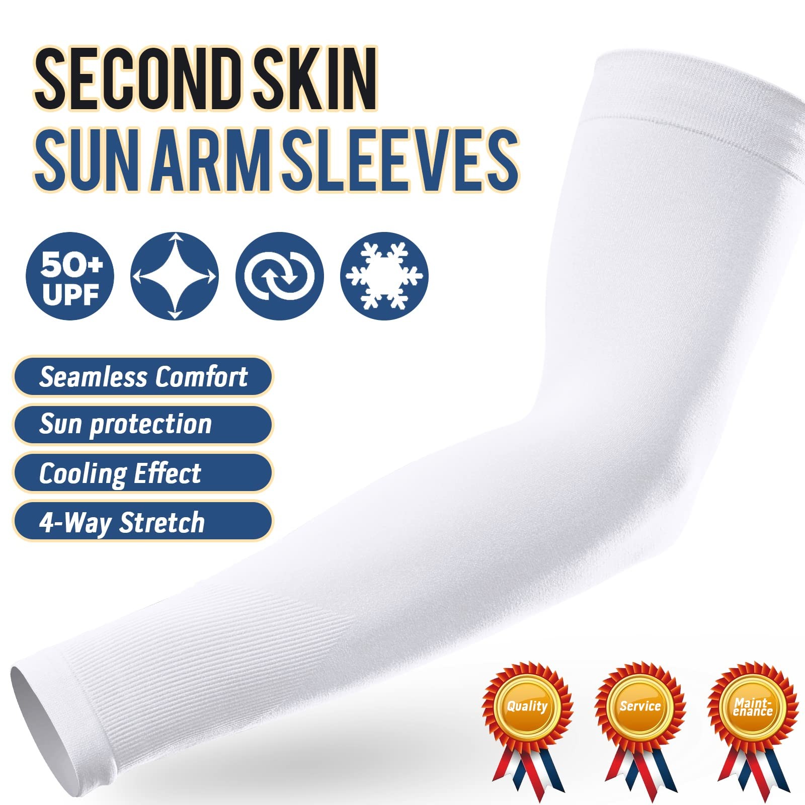 GOUNOD Compression Arm Sleeves 2 Pairs Black White
