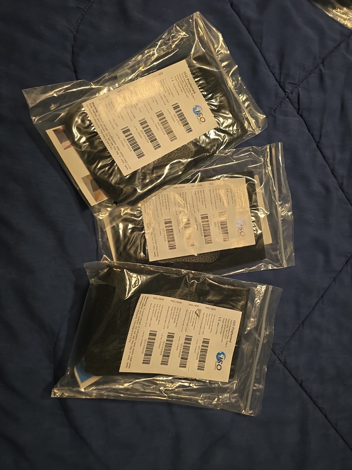 Lot of 3: ISO Preferred ISO-KN208 Universal Size Knee Suspension Sleeve New