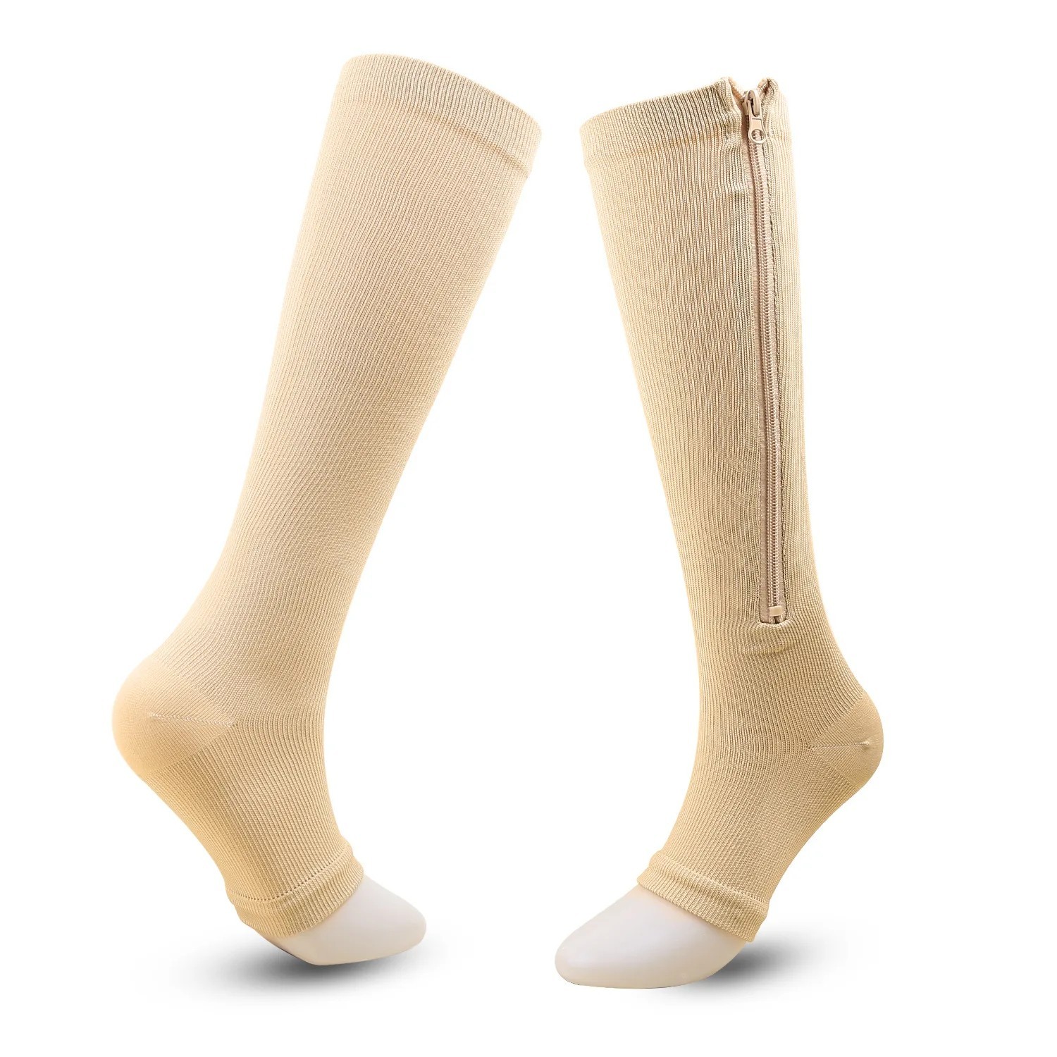 Zip Compression Socks Closed Toe Support Stockings for Men Women