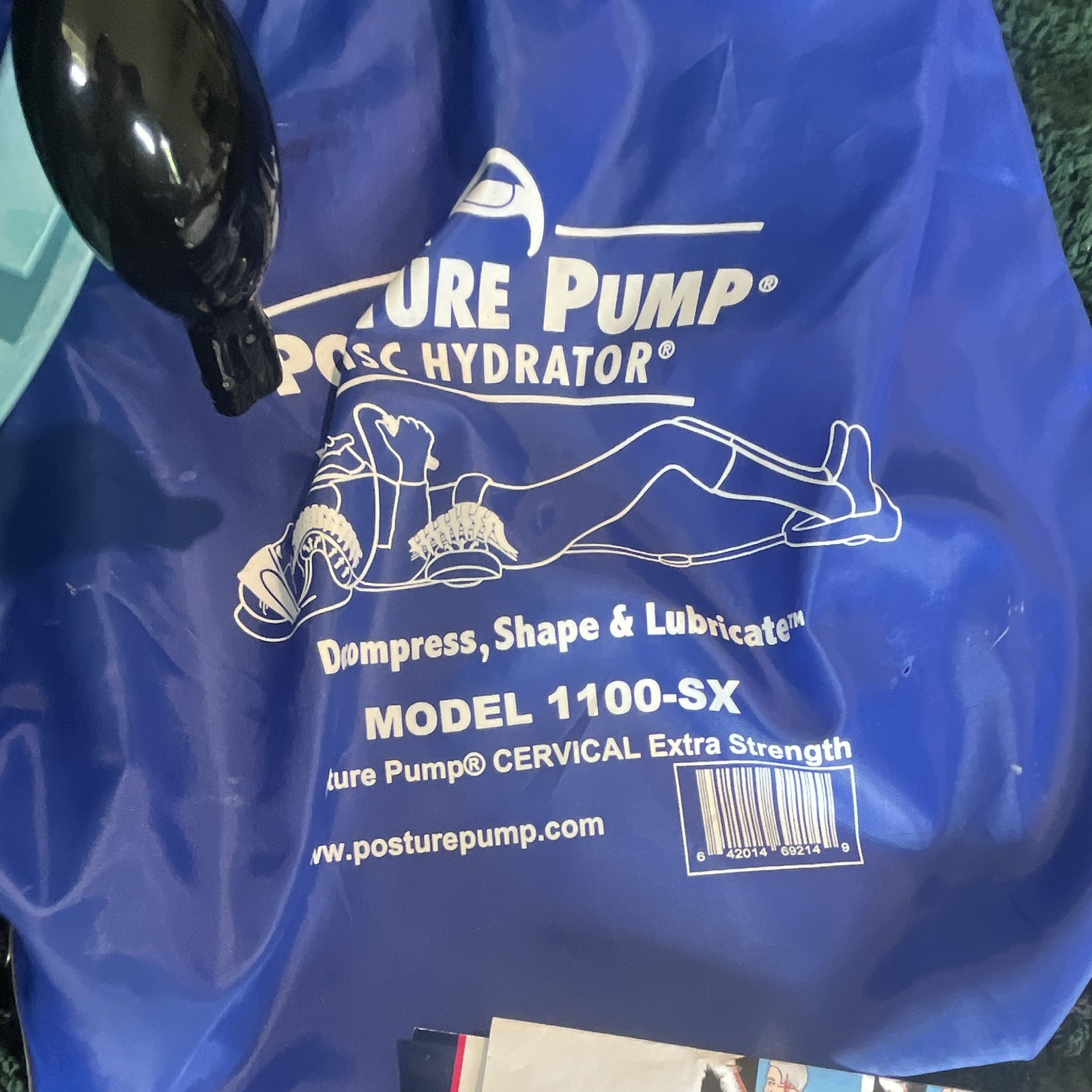 Posture Pump 1100-SX Cervical Neck Support Traction Brace Adjustable Blue/Black