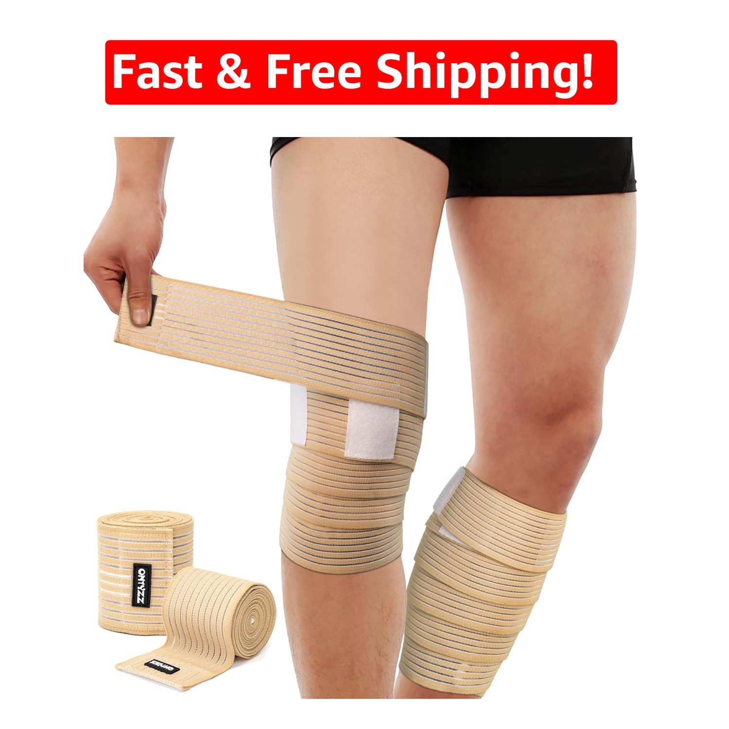 2-Piece 180cm Calf Compression Wraps – Lightweight Support for Multiple Sports