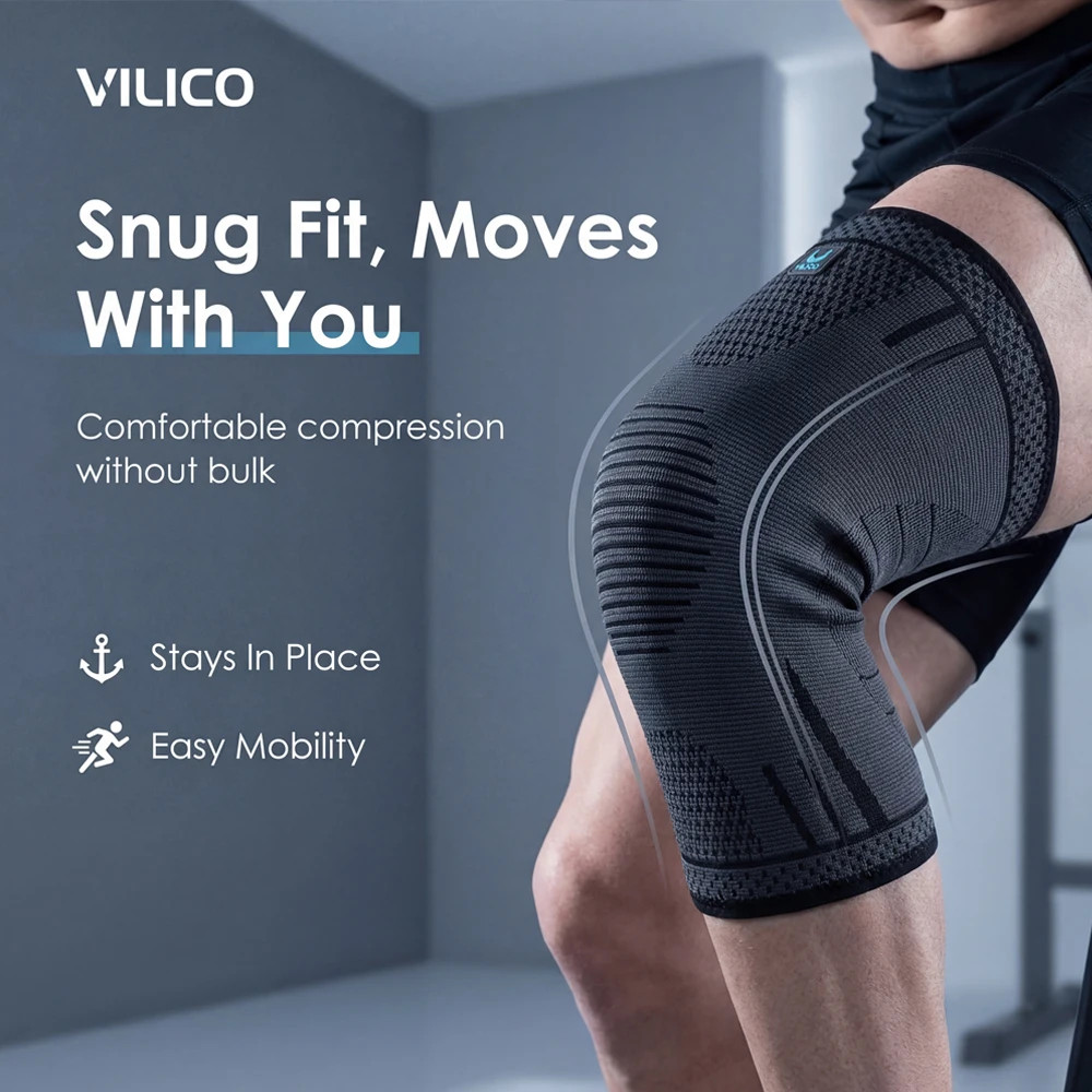 1 Pcs Compression Knee Support Sleeve Elastic Breathable Knee Pads Brace Springs