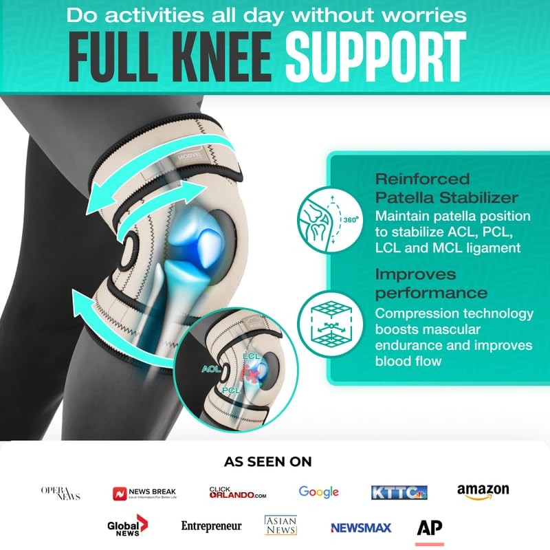 Modvel Elite Knee Brace Side Stabilizers Patella Gel Pads For Maximum Knee Pain