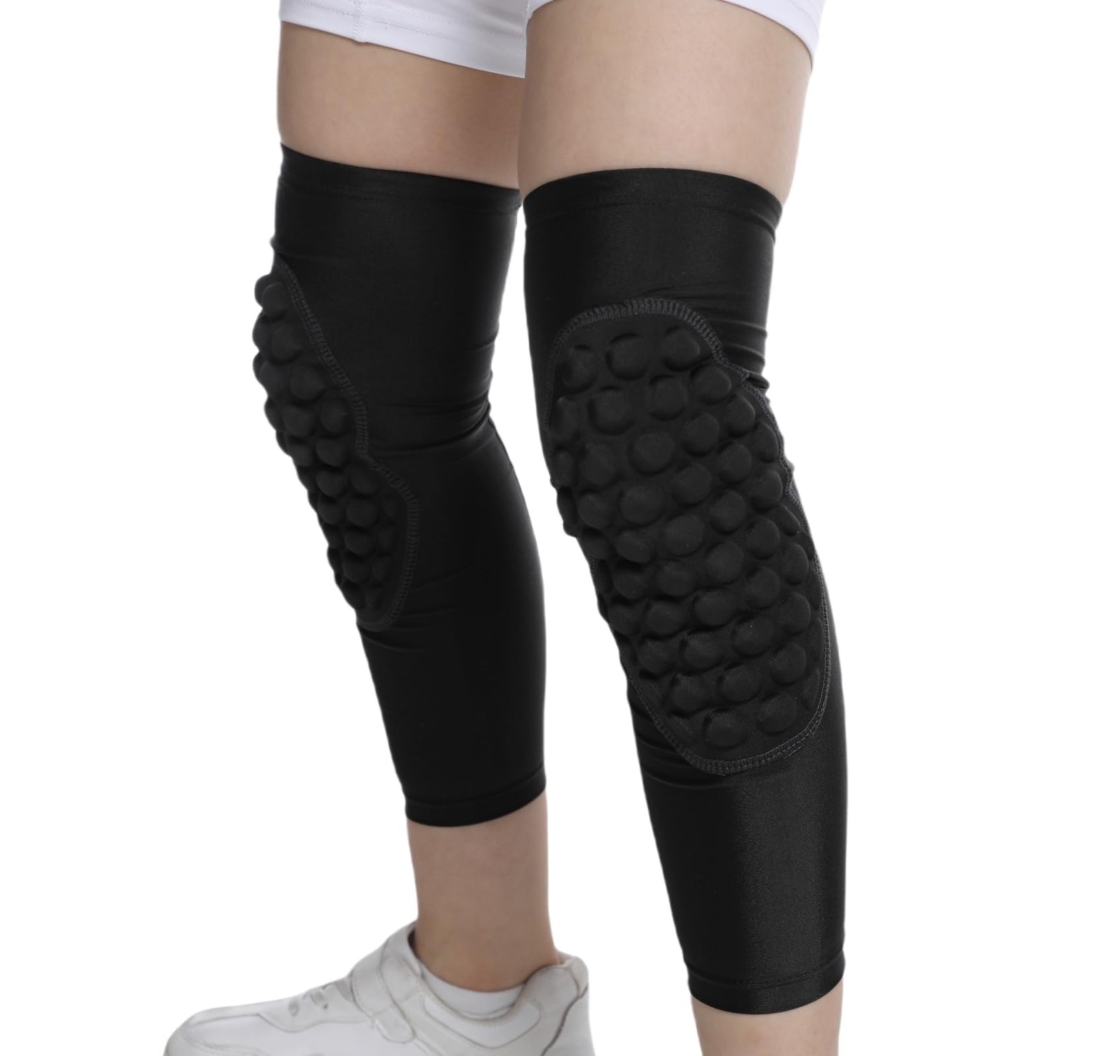 Youth Volleyball Leg Sleeve Knee Padding Compression Wrestling Pads Black YL