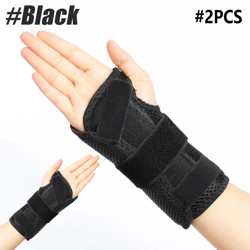 2Pcs Wrist Support Brace Compression Splint Night Sleep Joint Pain Relief Band