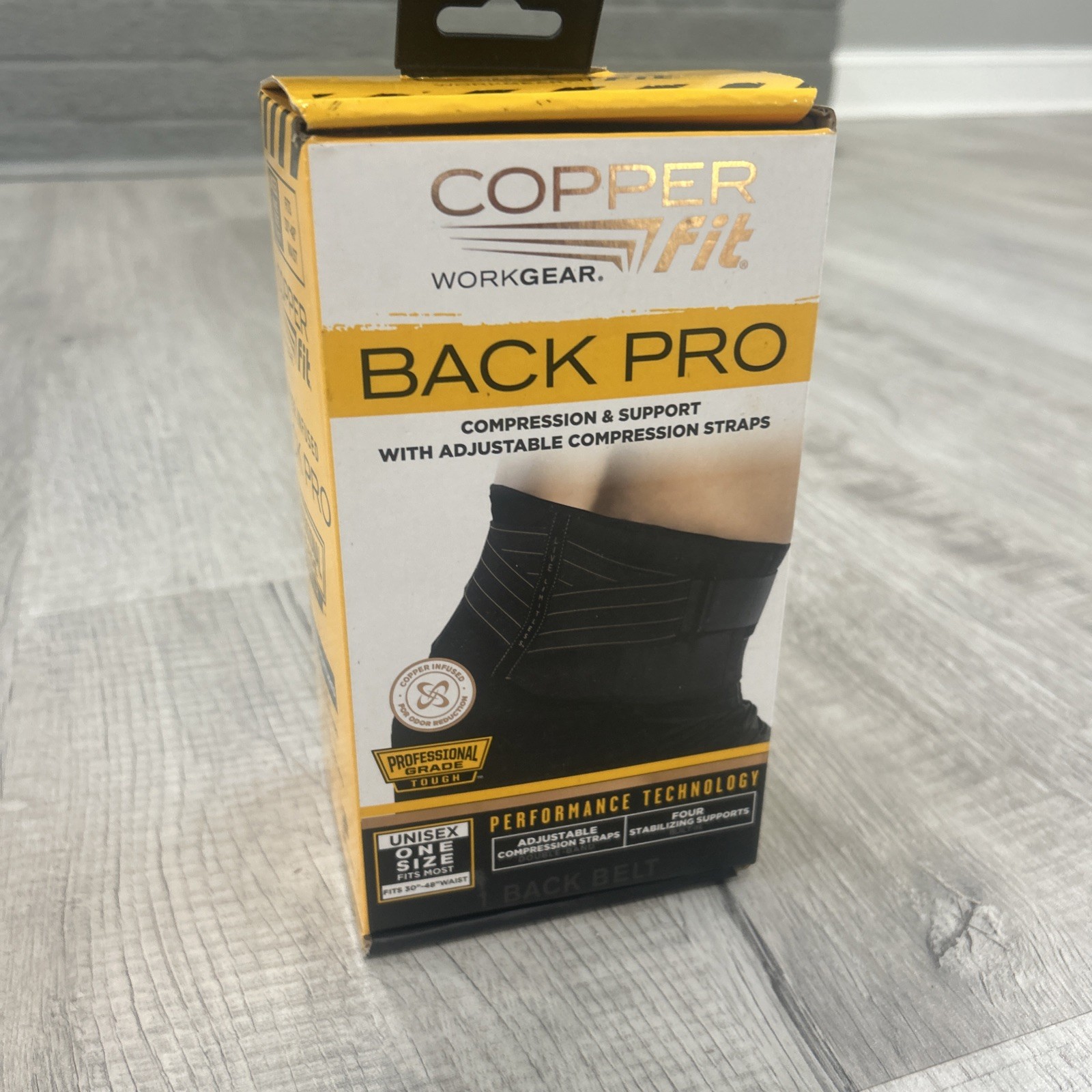 Copper Fit WORK GEAR-Back Pro Support Belt Straps- One Size Fits Most 30”-48”