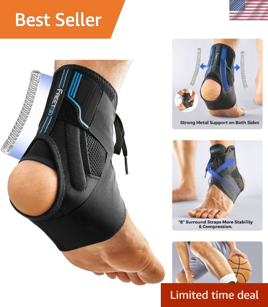 Ankle Brace Maximum Metal Support for Men & Women, Compression Foot Support f…