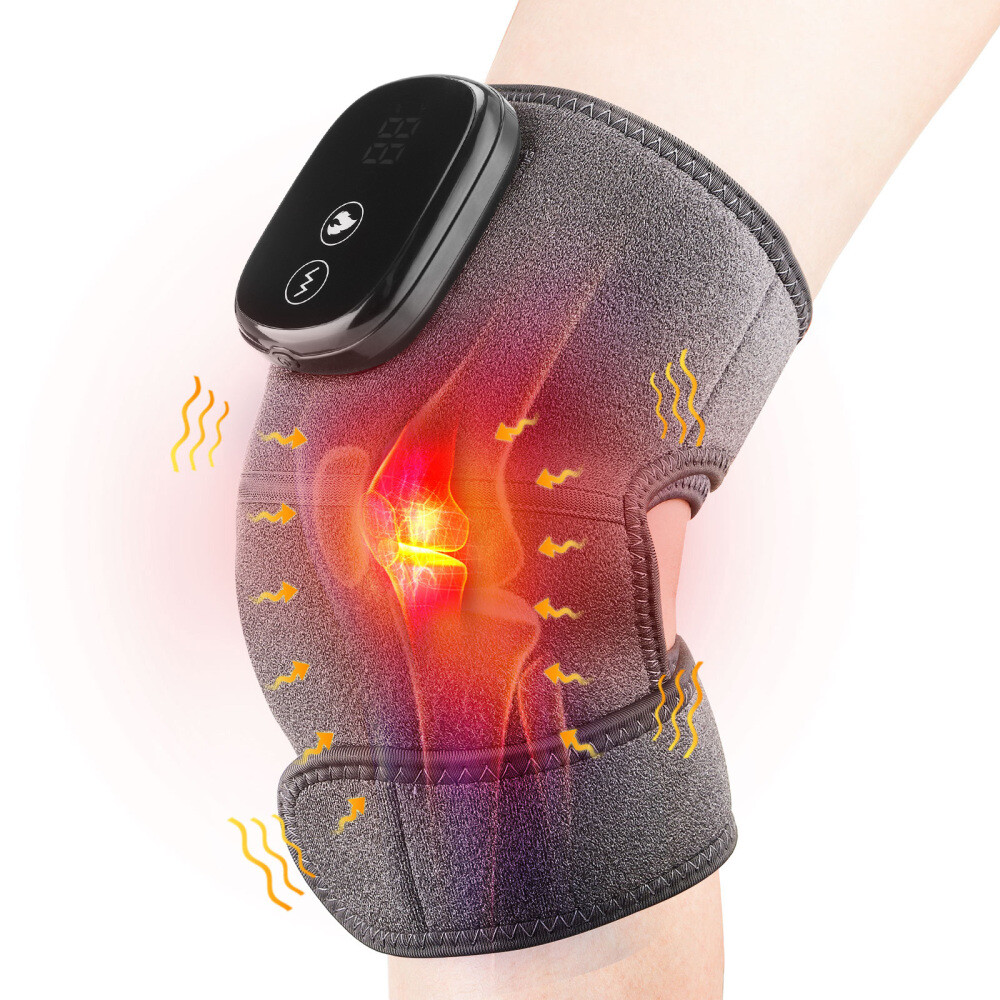 Adjustable Electric Heating Vibration Knee Joint Massage Pad Pain Relief Therapy
