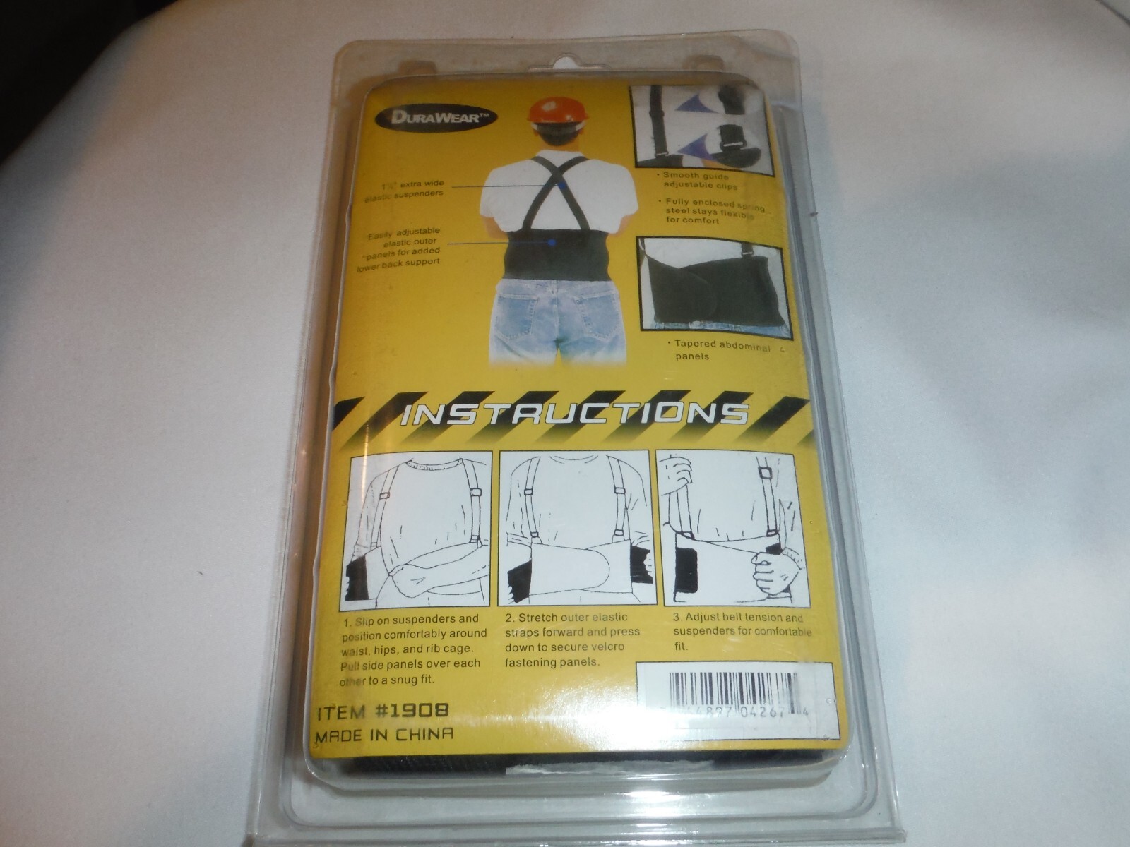 DuraWear Adjustable Back Support Belt, Black, Size- Medium 34″- 38″ Model 1908