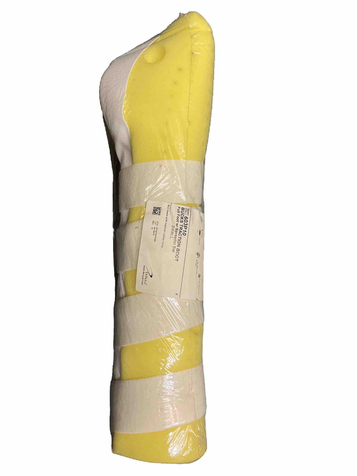 DEROYAL (SMALL) Bucks Traction Boot Full Foot W/ Spreader Bar Foam Yellow Sealed