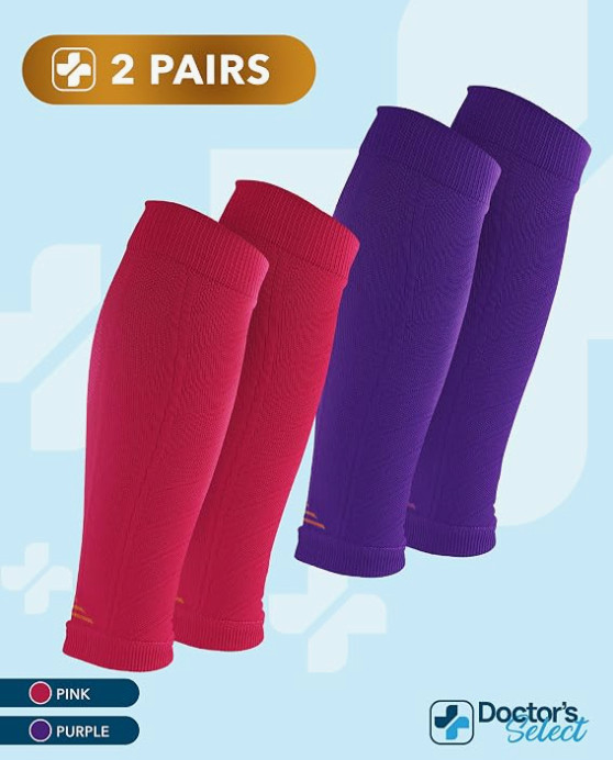 Doctor’s Select 2 Pairs Copper Calf Compression Sleeve – Leg Compression Slee…