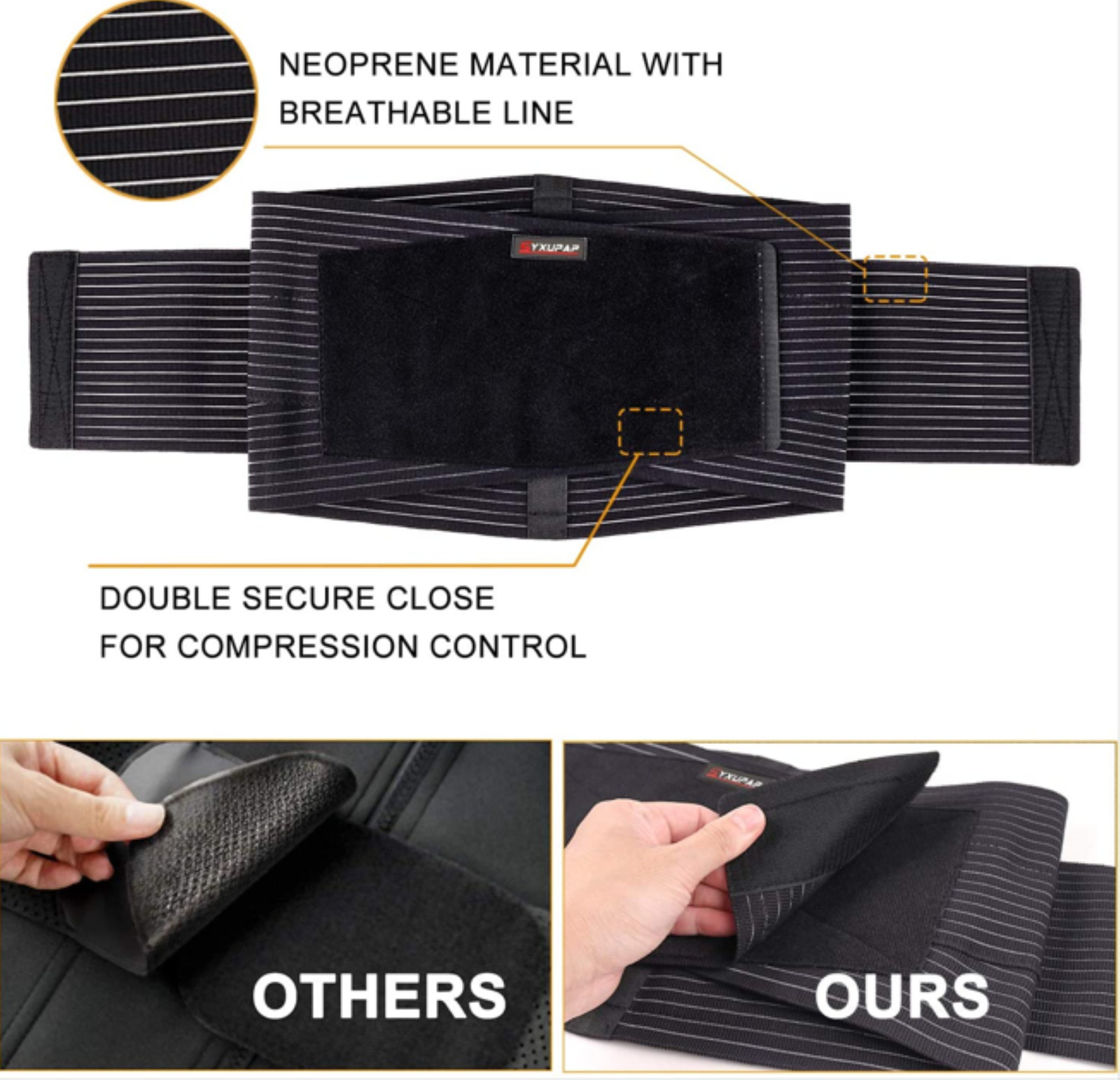 Fitness Back Brace for Men Lower Back Support Belts 5/6 pcs Metal Spring Strip