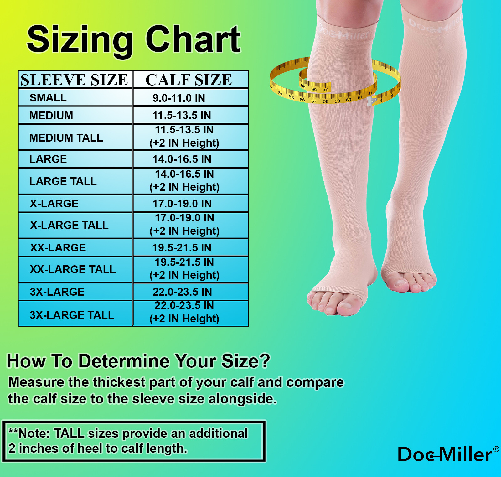 DOC MILLER MEDIAS DE COMPRESION PUNTA ABIERTA 1520mmHg MANGAS PARA DOLOR VARICES
