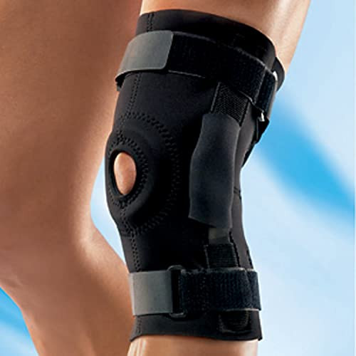 Black Knee Brace with Adjustable Straps for Support and Compression Fit 16-22