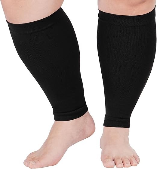 “Plus Size Compression Leg Sleeves 15-20mmHg Wide Calf Knee High Sleeves “