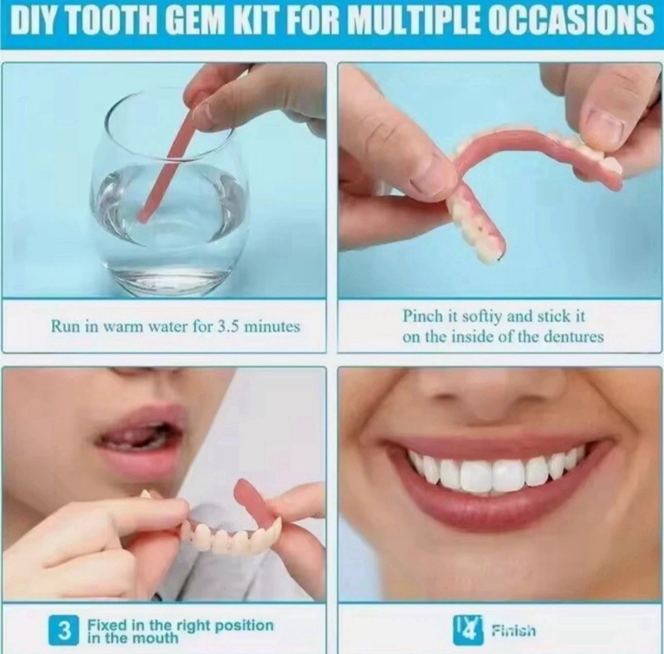 Self-Fit Boil & Bite Denture for Narrow or Wide Arches – Confidence at Home