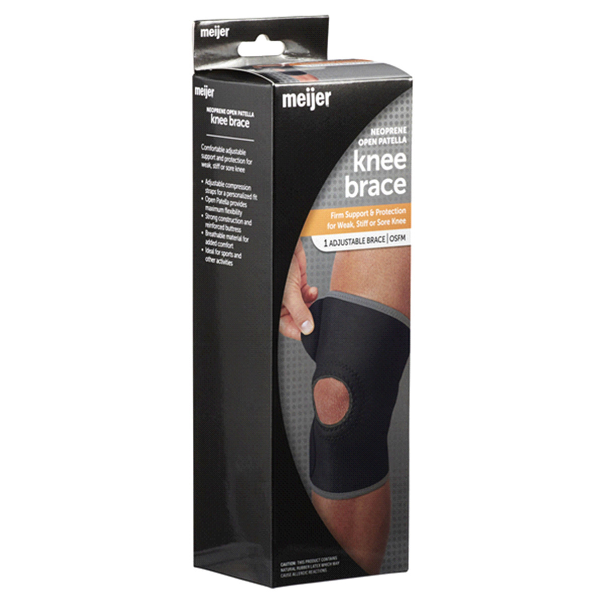 New Meijer Brand Elastic Stabilizer Knee Brace Size Medium/ Small