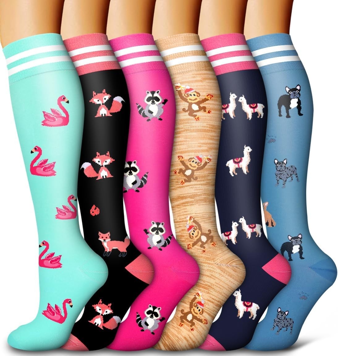 Bluemaple 6 Pack Copper Compression Socks for Women and Men Circulation-Best