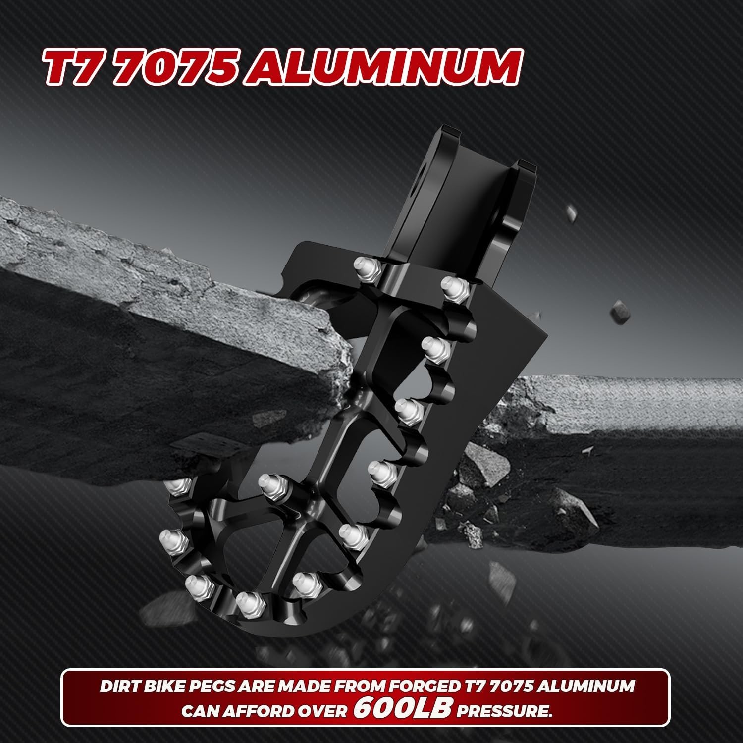 JFG RACING Dirt Bike Foot Pegs with Springs,7075 Aluminum CNC Footpegs Pedals Re