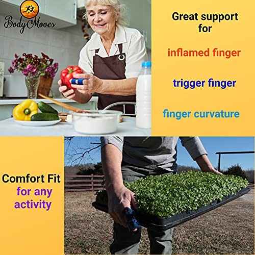 2 Finger Splints plus 2 sleeves for Trigger 4 Count (Pack of 1) Midnight Black