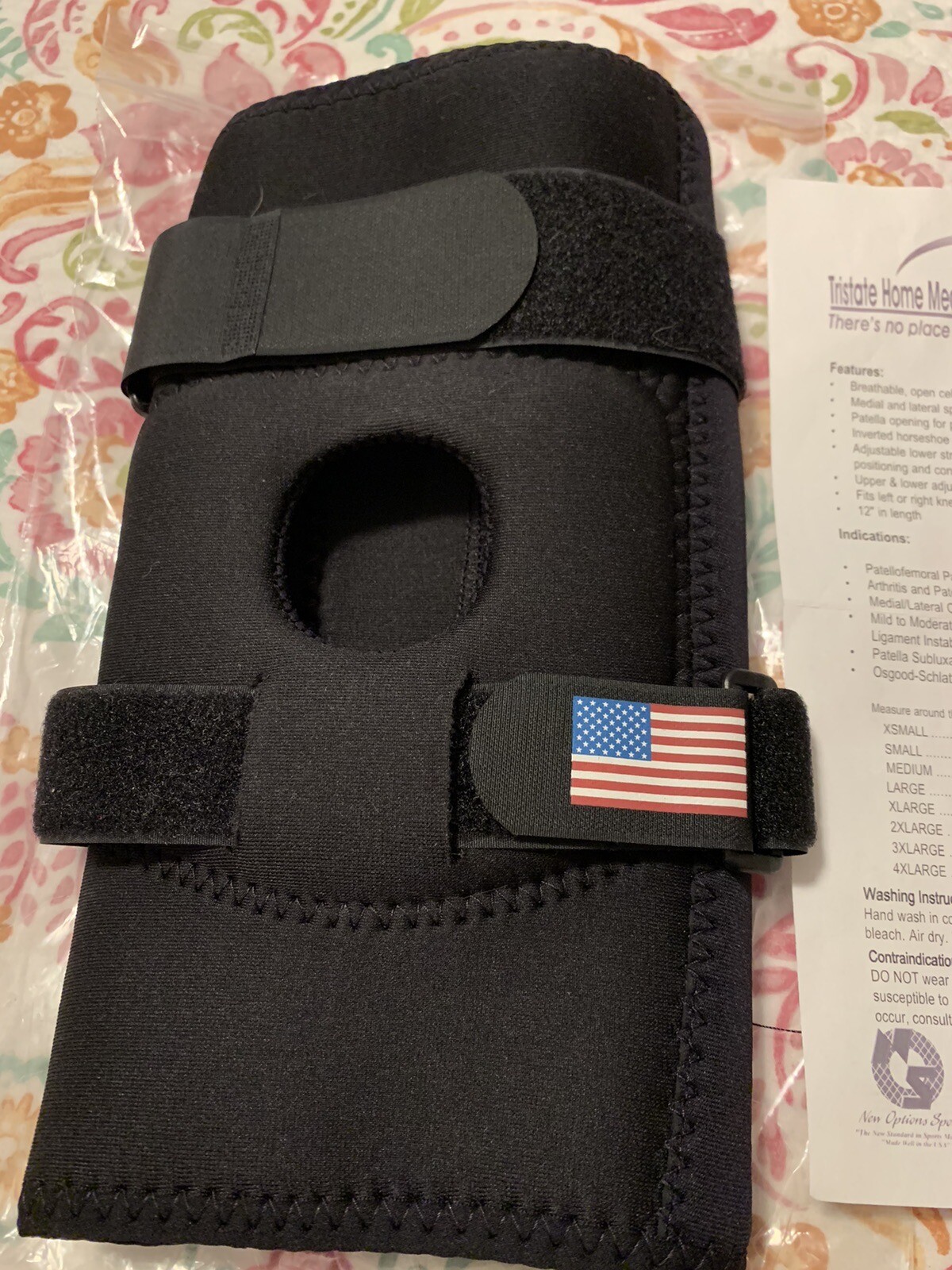 ❤️New Front Line Koolflex VAKC46 Knee Support Medium pull-up black ACL