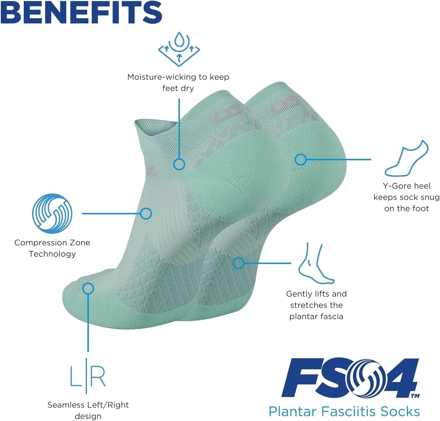FS4 Orthotic Plantar Fasciitis Socks For Men & Women, Compression Socks for P…