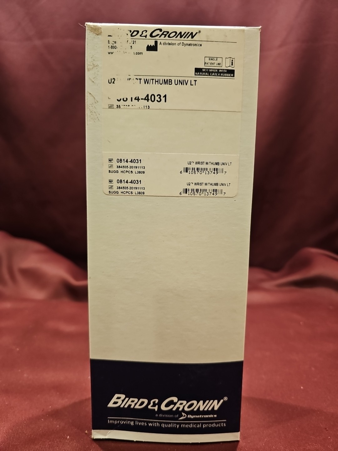 Bird and Cronin Wrist Brace W/Thumb Left Wrist, Universal 0814-4031 NOS