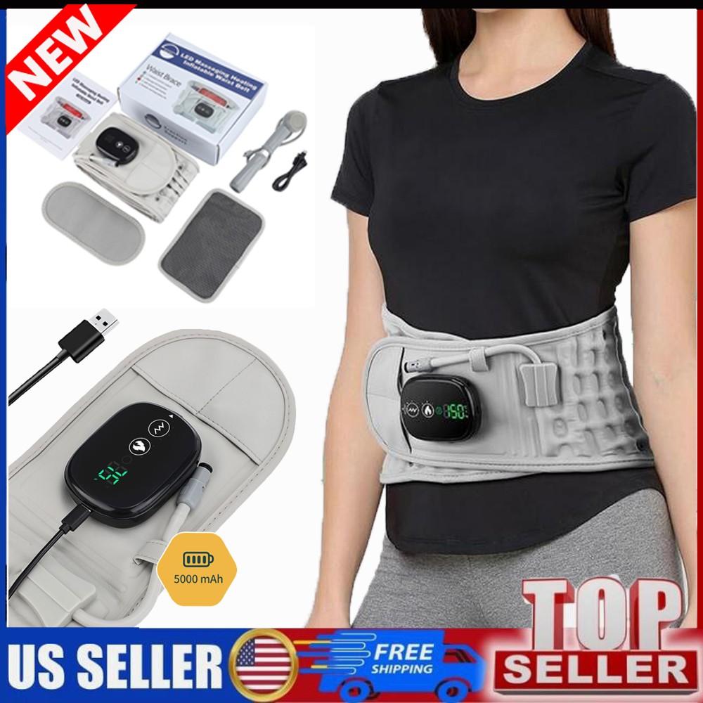 Lumbar Support Decompression Pain Spinal Air Traction Back Belt Heat Inflatable