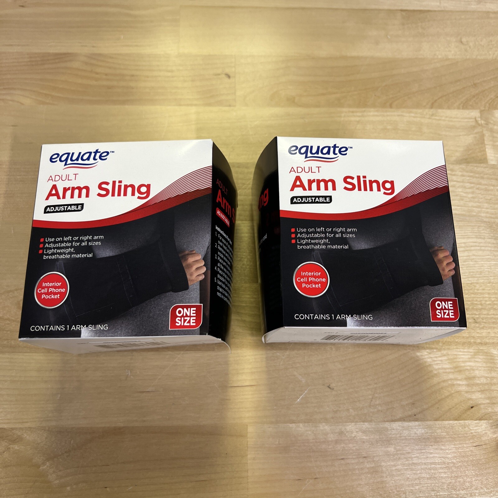 (2 Pack) Equate Lightweight Adult Adjustable Arm Sling One Size Black