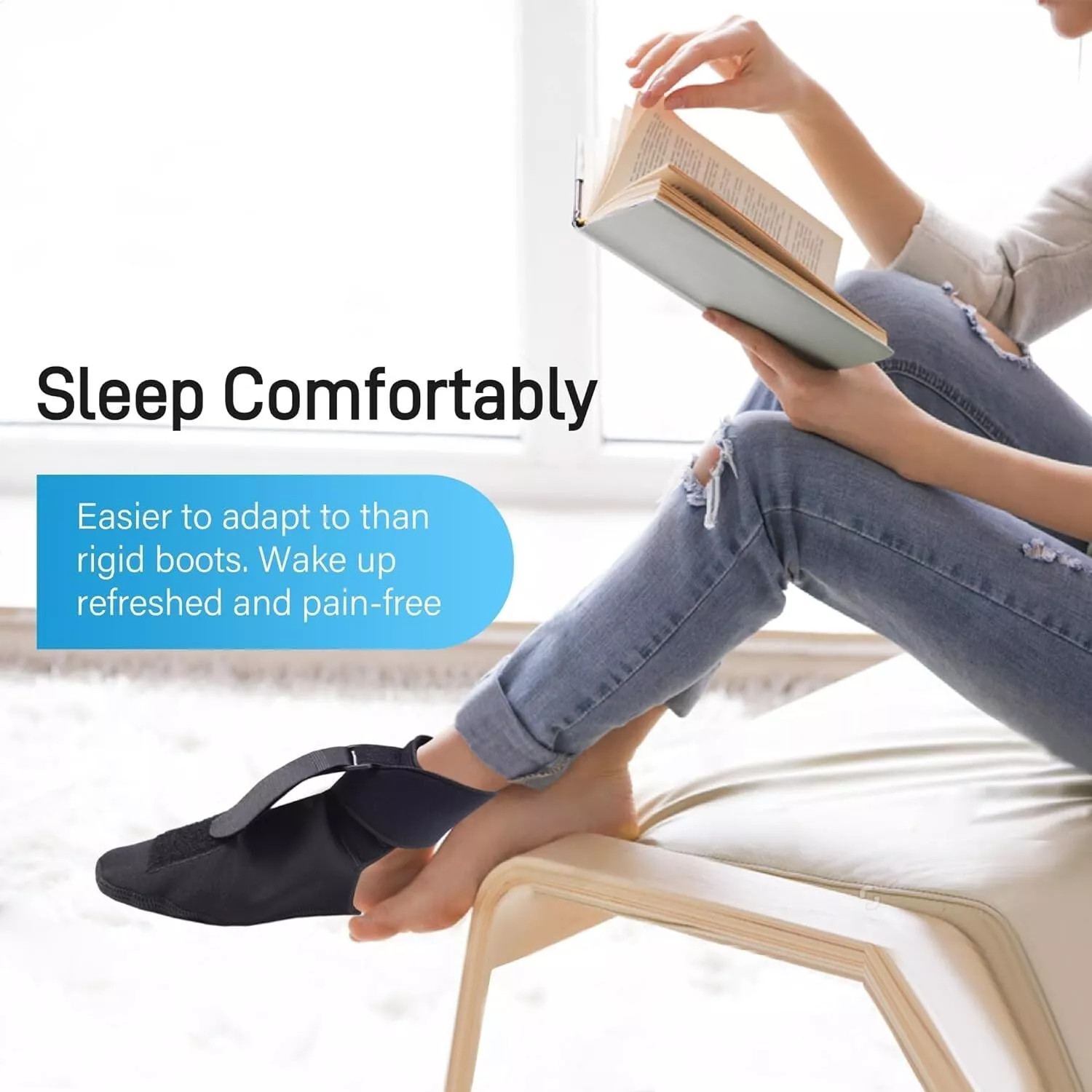 Plantar Fasciitis Night Splint Sock Gentle Foot Support for Pain Relief M Size