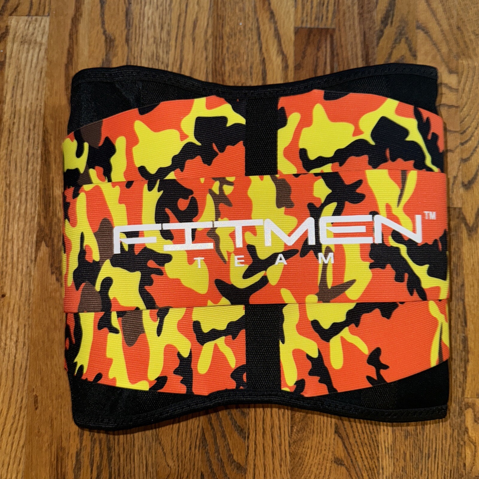 Fit Men Team Back Support Orange Camo Size Large (B1)