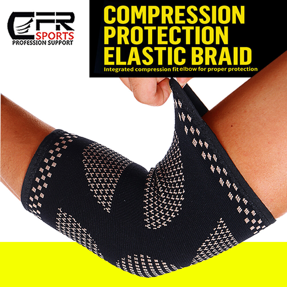 Copper Elbow Brace Compression Sleeves Arm Support Tendinitis Joint Pain Relief