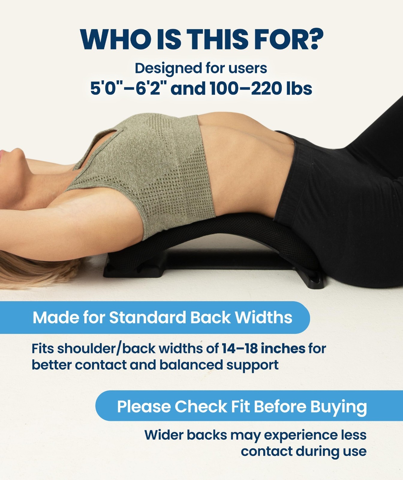 Adjustable Lumbar Support Board – Back Stretcher for Lower Pain Relief & Posture