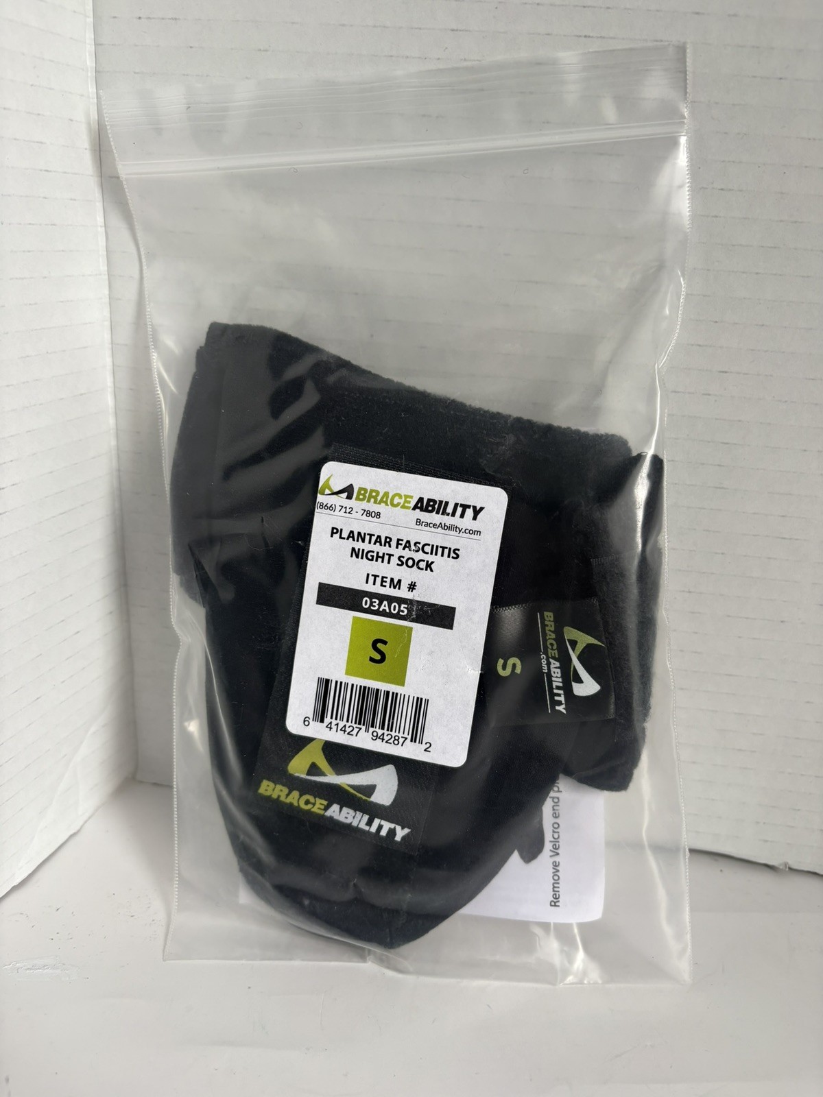 BraceAbility Plantar Fasciitis Night Sock – Size SMALL – # 03A05