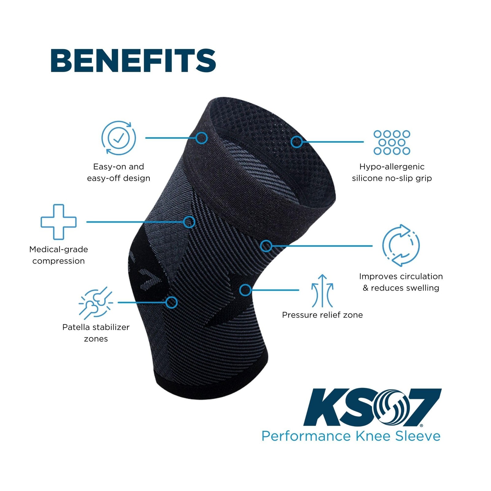 Compression Knee Brace, Knee Sleeve for ACL, MCL, Injury Recovery, Meniscus T…