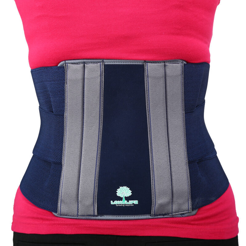 Contour Lumbar Support Adjustable Grey Color Belt For Back Pain Relief