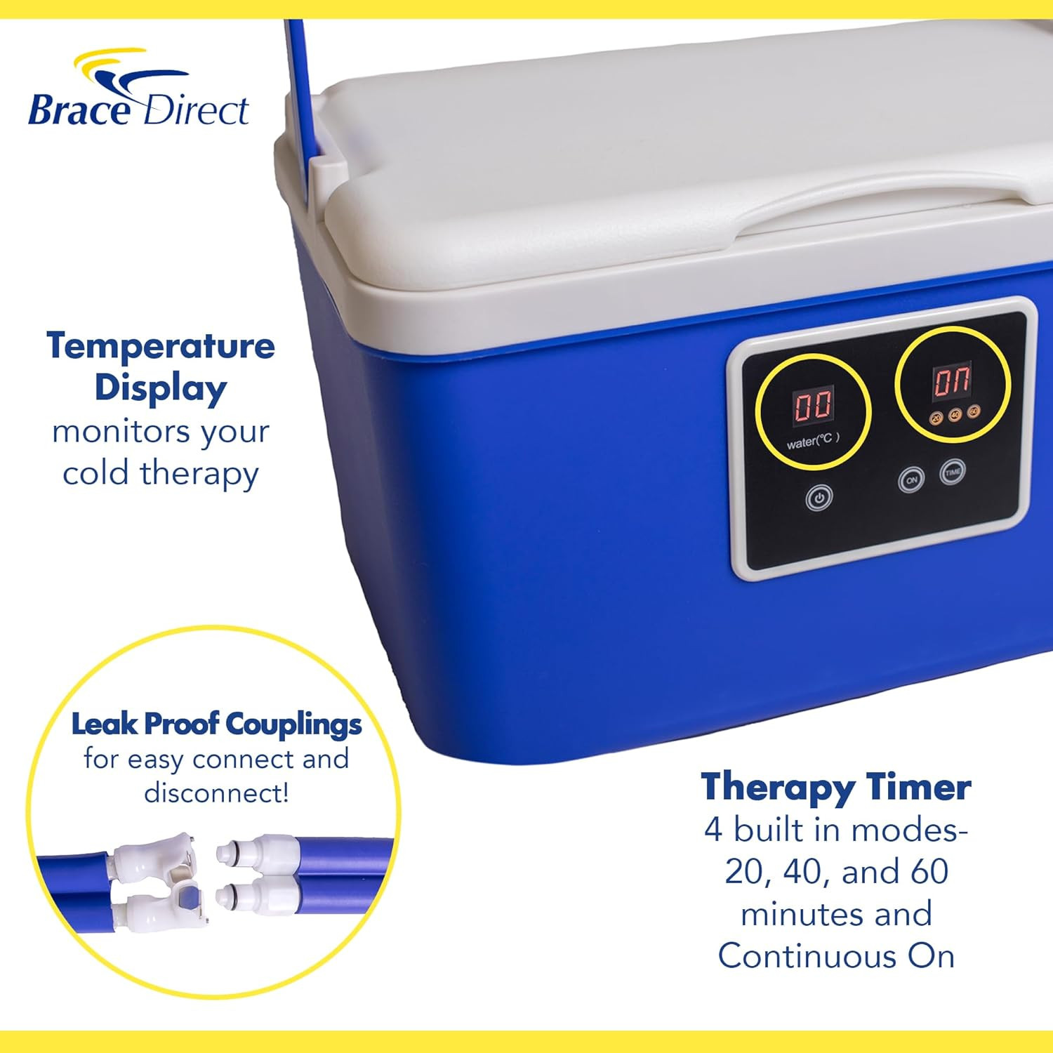Blue Ice Cold Therapy Circulation Machine with Universal Pad- Back, Knee, Hip, S