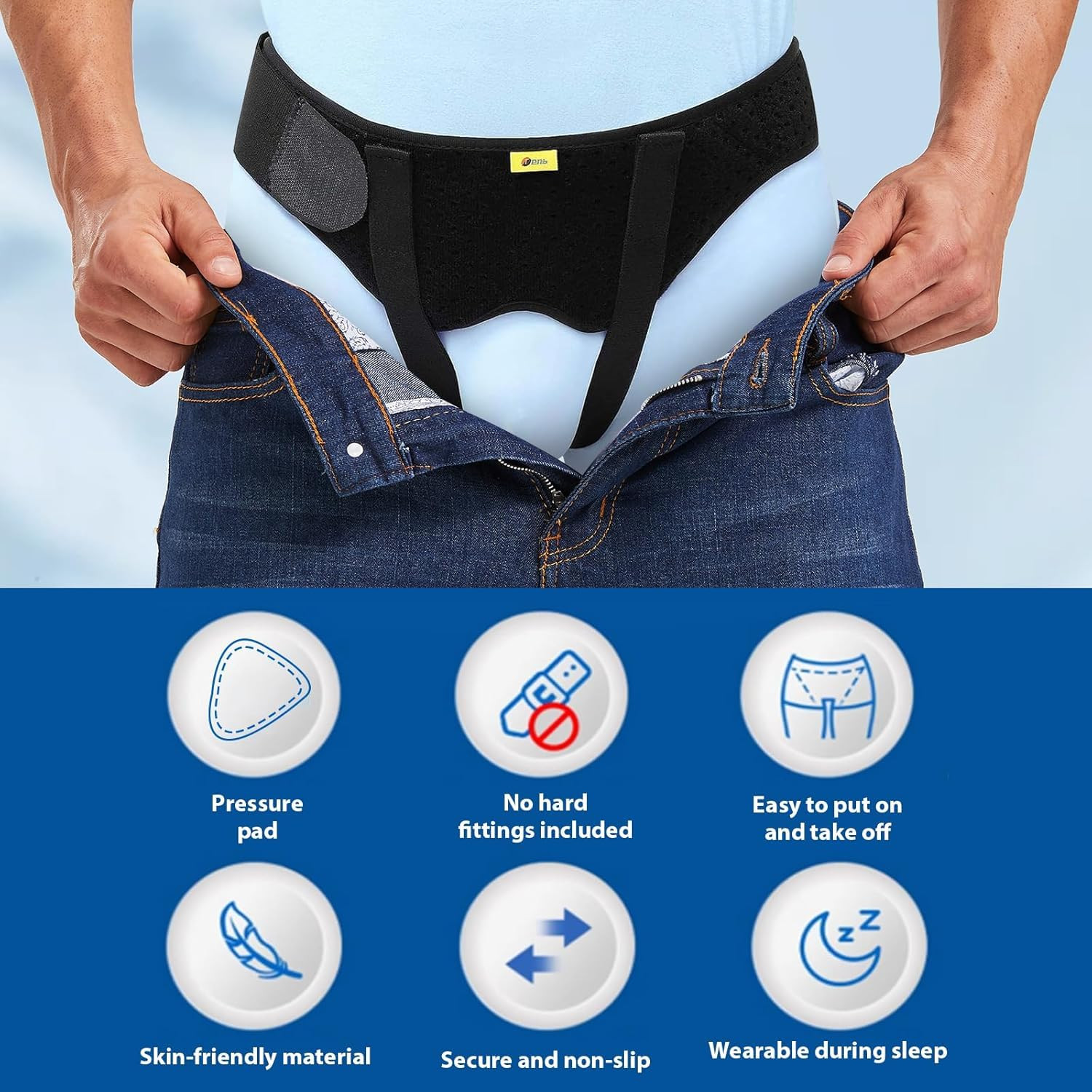 Inguinal Hernia Belt for Men Support Hernias Truss for Single/Double