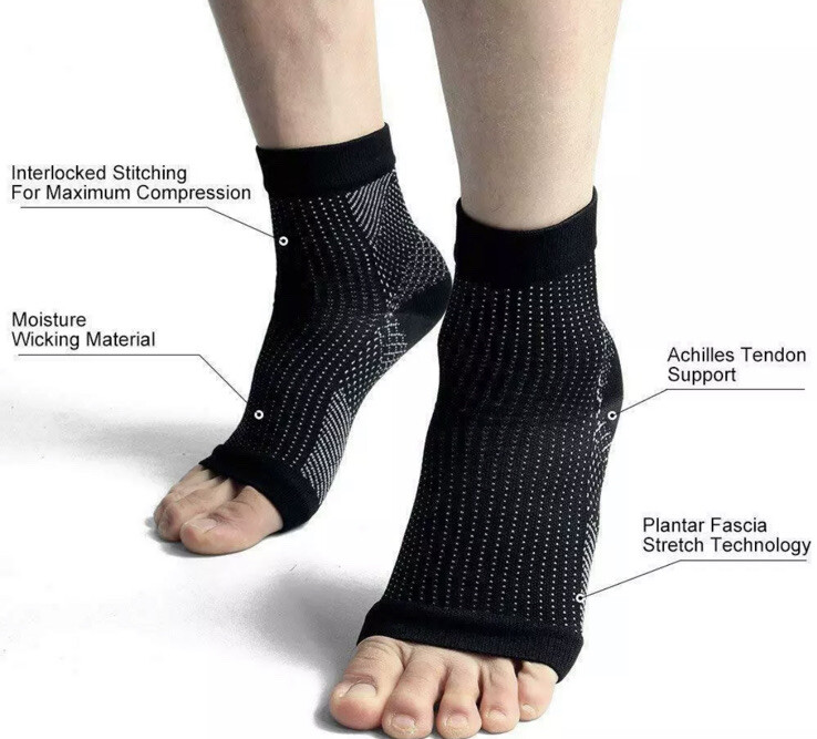 Compression Ankle Sleeve foot Support socks plantar pain relief valgus heel US
