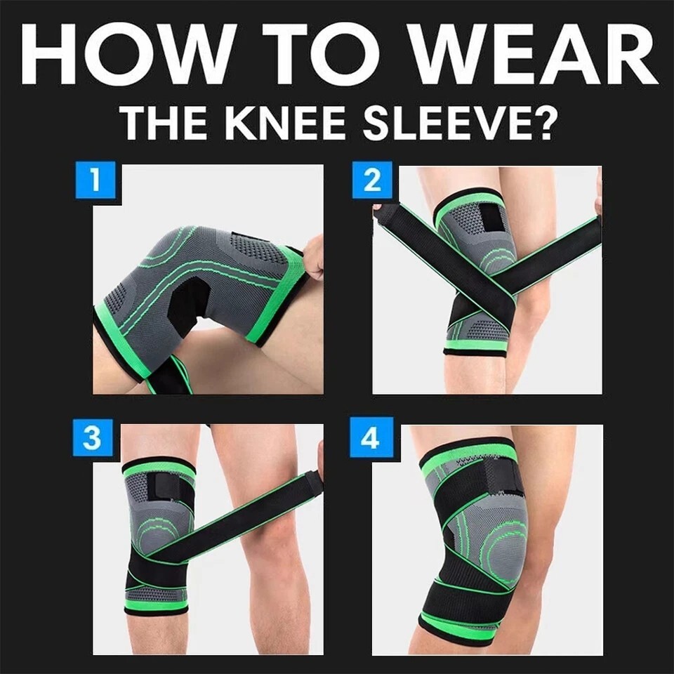 New Knee Sleeve Strap Compression Brace Support Joint Pain Arthritis Relief US