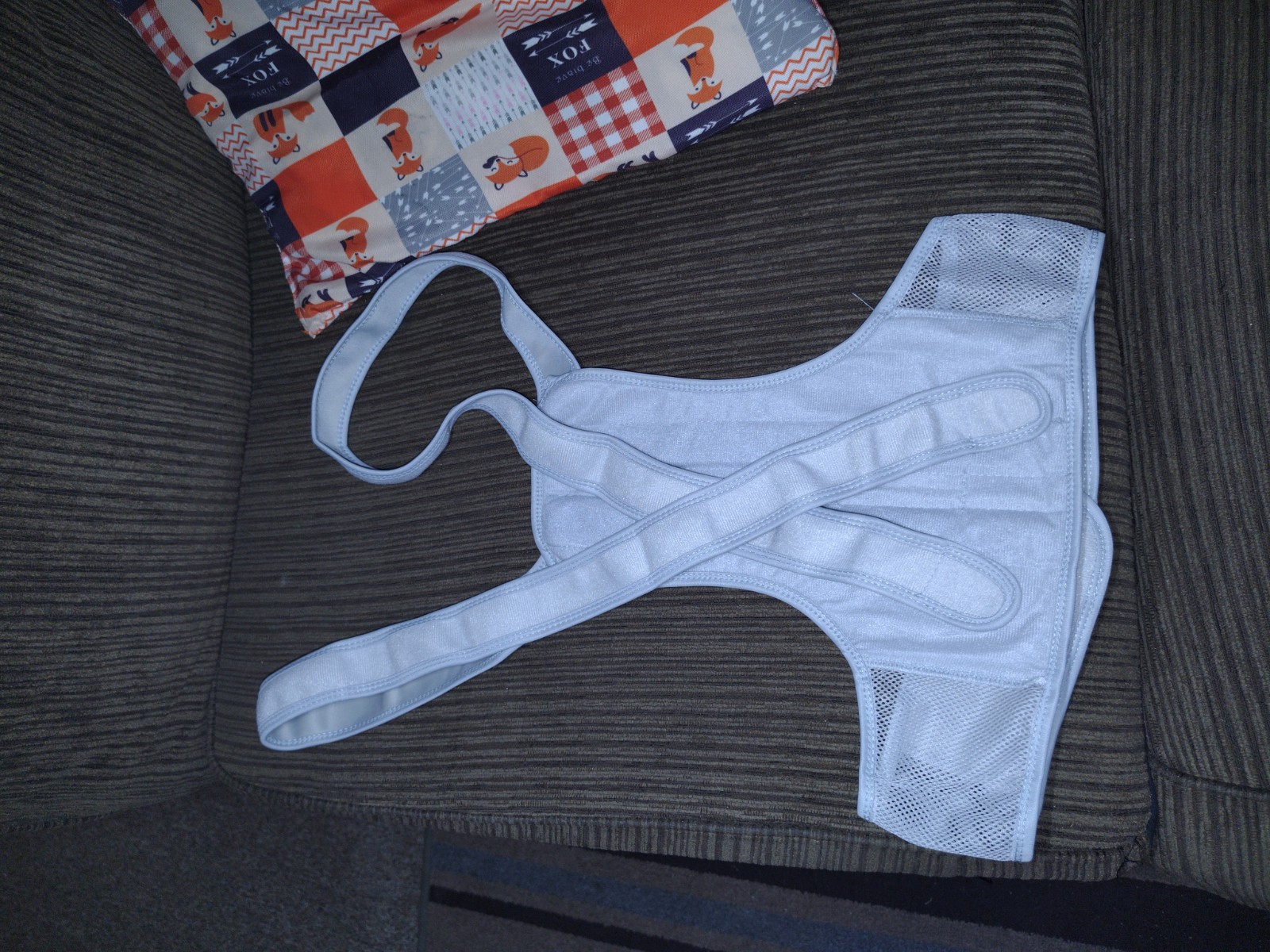 Gray Mesh Ize XL Adjustable Back Brace
