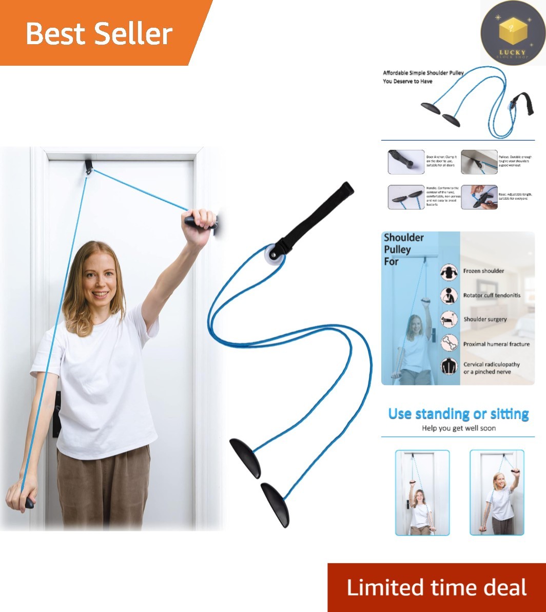 Over-the-Door Shoulder Pulley Set for Pain Relief and Recovery – Blue Design
