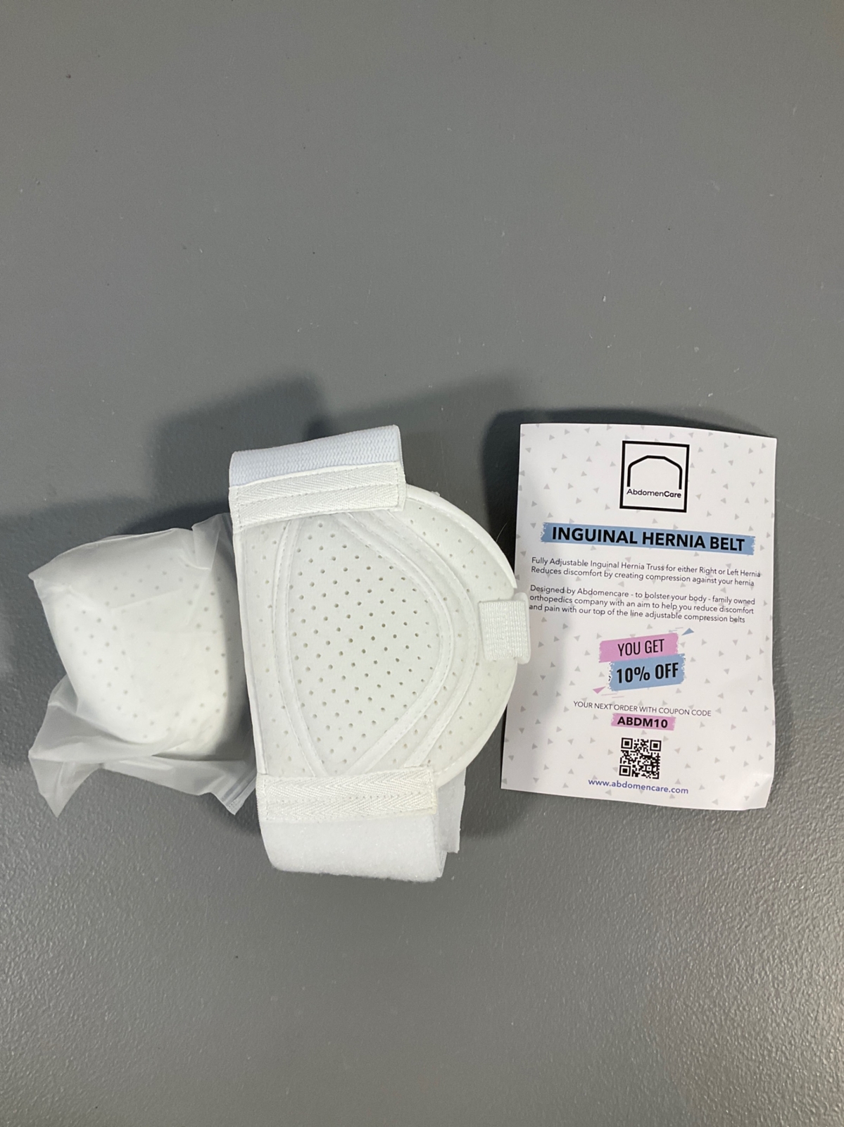Abdomencare Inguinal Hernia Support Belt for Men & Women with 2 Compression Pads