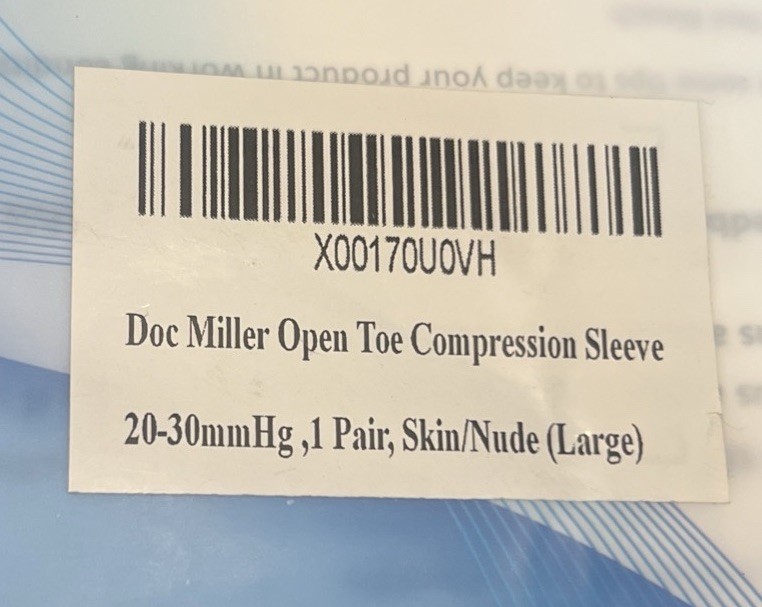 Doc Miller Compression Stockings Open Sleeve 20-30 Hg, 1 Pair,skin/nude ,large