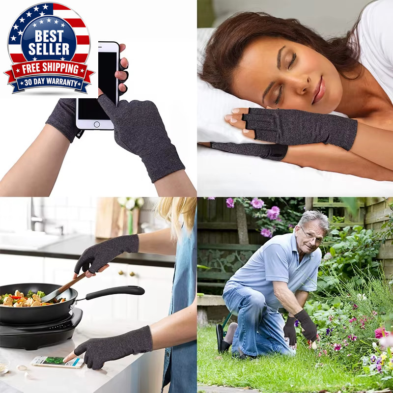 Relieve Hand Discomfort with 1Pair Fingerless Compression Gloves