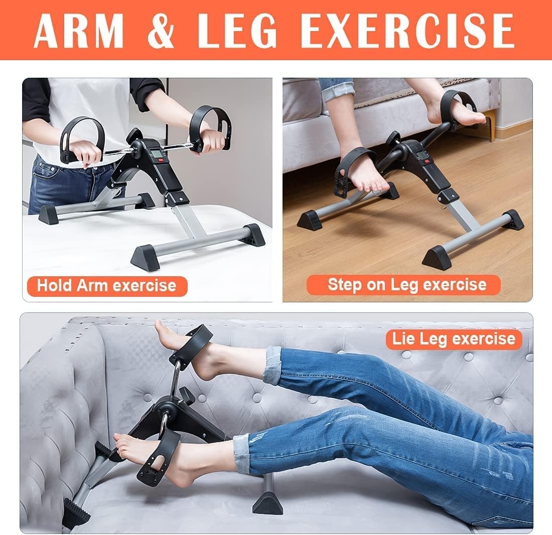 Under Desk Bike Pedal Exerciser, Upper & Lower Peddler Exerciser for Black